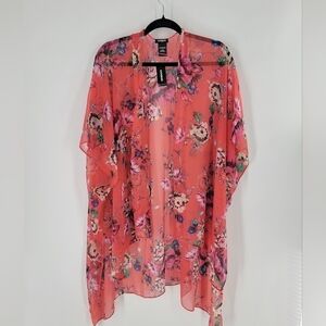 Express Kimono One‎ Size Red Floral New